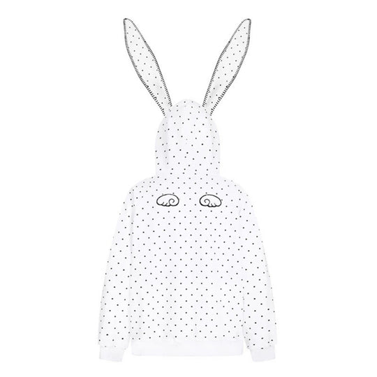 Damen Oversize-Kapuzenpullover mit Hasenohren, gepunktetem Allover und Kängurutasche Shop Nory