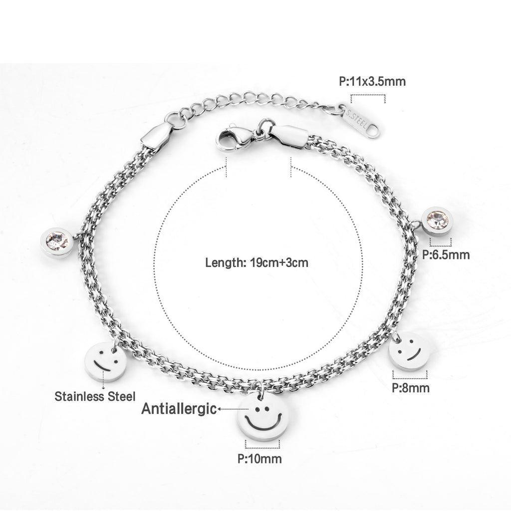 Damen elegant gestaltetes Armband mit funkelnden Kettenelementen Shop Nory