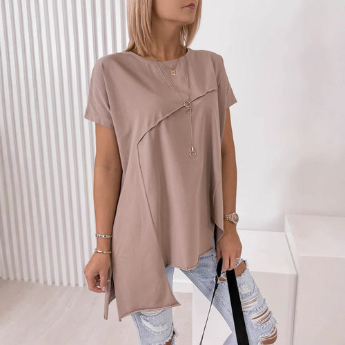 Damen asymmetrisches Oberteil mit eleganter Drapierung Shopnory
