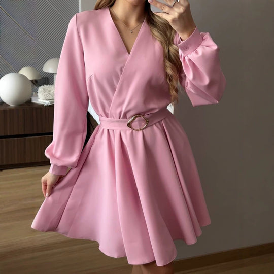 Damen Wickelkleid mit tailliertem Herzgürtel und voluminösem Swing-Rock Shop Nory