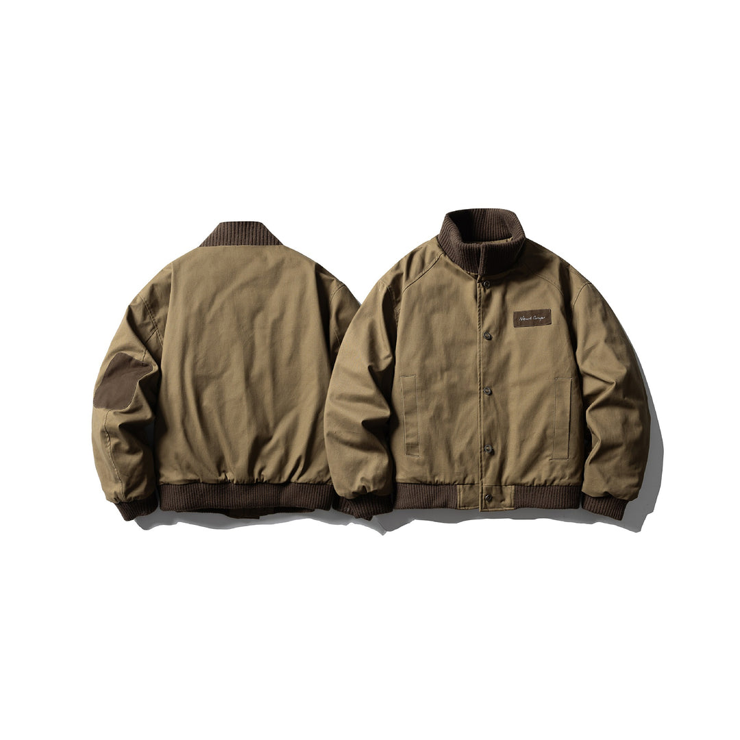 Herren Canvas-Bomberjacke mit Rippsaum und hohem Stehkragen Shop Nory