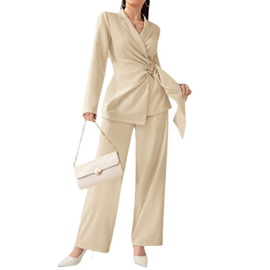 Damen Elegantes Blazer-Kostüm mit Taillengürtel Shop Nory