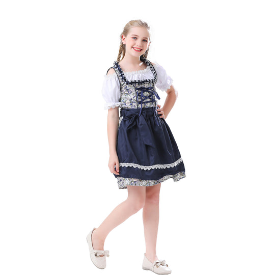 Damen nan traditionelles Dirndlkleid für Mädchen mit Schnürkorsett Puffärmeln und Spitzenschürze Shop Nory