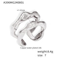 Damen Offener Ring mit modernem, geschwungenem Design aus hochwertigem Kupfer Shop Nory