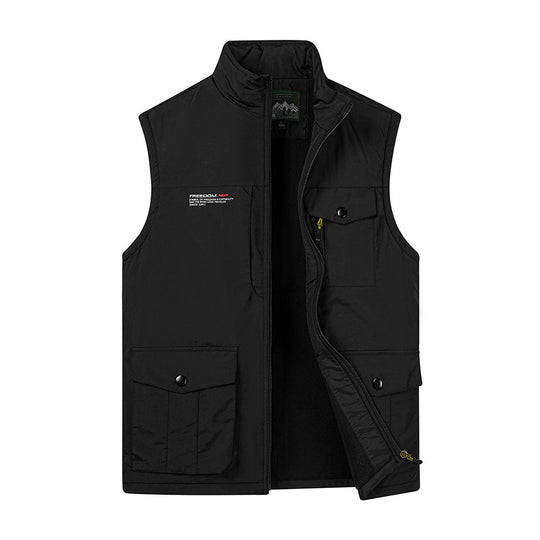 Herren Utility‑Weste mit Fleece‑Innenfutter, Multifunktionstaschen und Stehkragen Shop Nory