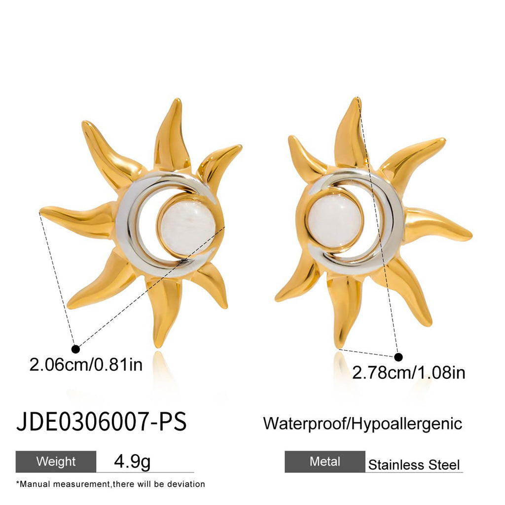Damen Halskette mit einzigartigem Sonnen-Mond-Anhänger aus hypoallergenem Edelstahl Shop Nory