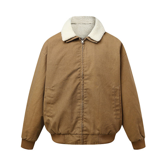 Unisex Wattierte Boxy-Bomberjacke mit Teddykragen Shop Nory