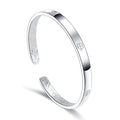 Damen Offener Armreif aus hochwertigem Edelstahl mit strukturiertem Design Shop Nory