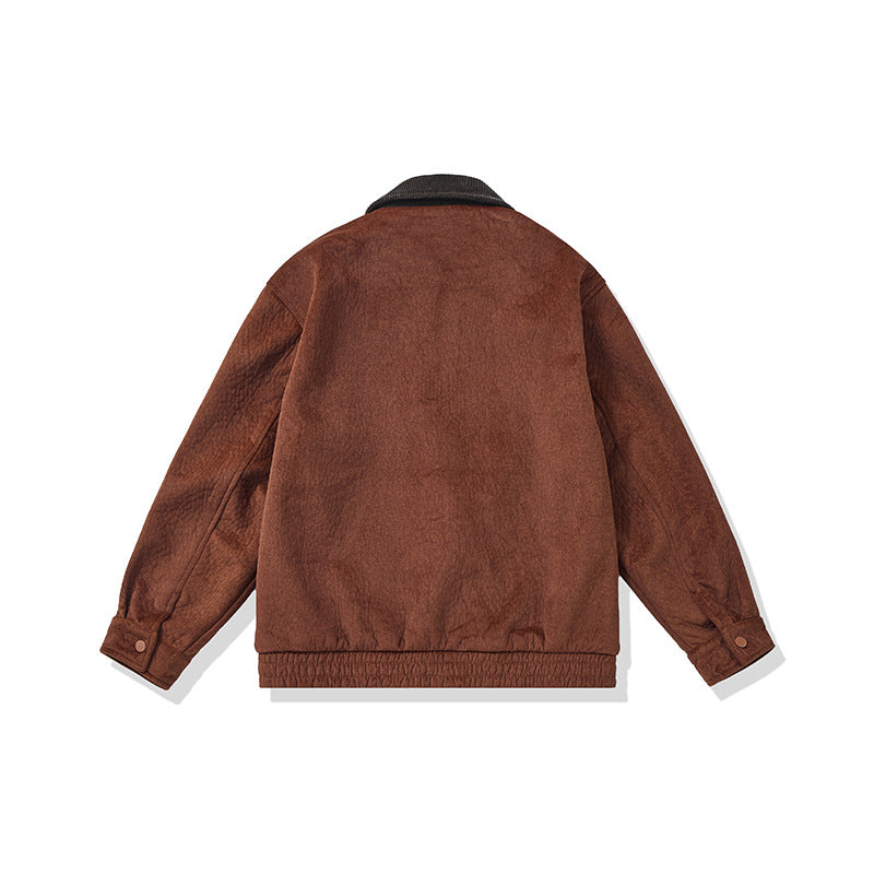 Herren Kurz geschnittener Fleece‑Blouson mit Cordkragen und Sicherheitsbrusttasche Shop Nory
