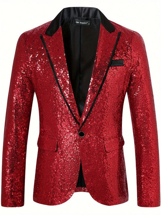 Herren Glamouröser Paillettenblazer