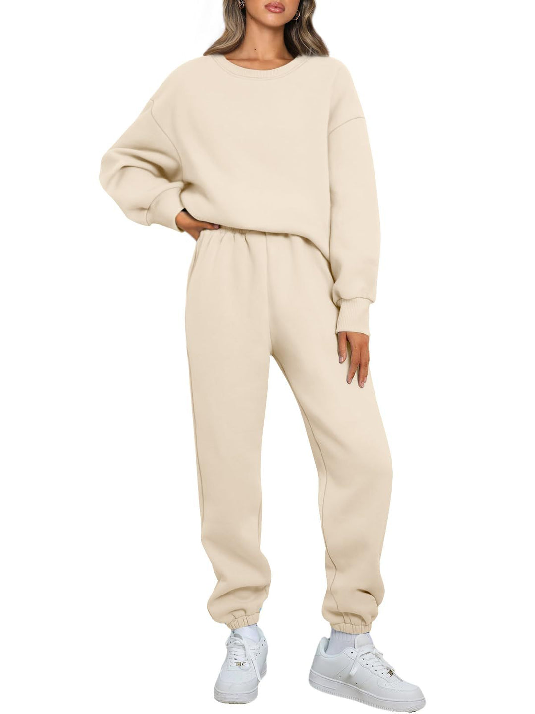 Damen nan gemütliches zweiteiliges Lounge-Set aus French-Terry mit Oversize-Sweatshirt und taillierter Jogginghose Shop Nory