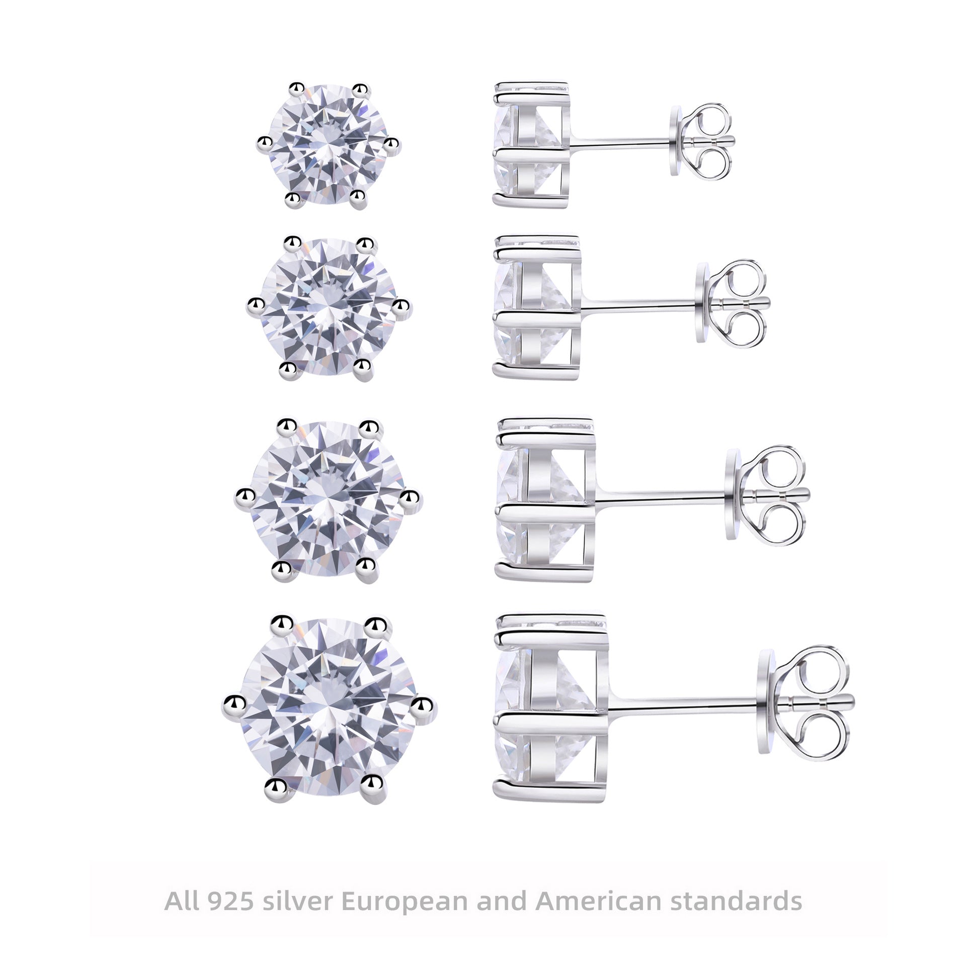 Damen Moissanit Ohrstecker aus 925 Sterling Silber Shop Nory