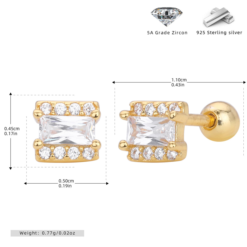 Damen Ohrstecker mit luxuriösem Zirkonbesatz aus hochwertigem 925 Sterling Silber Shop Nory 1782843087