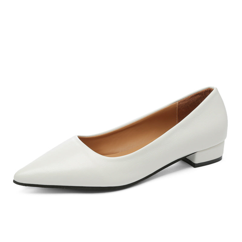 Damen klassische Ballerinas mit elegantem spitzen Design und bequemem Blockabsatz