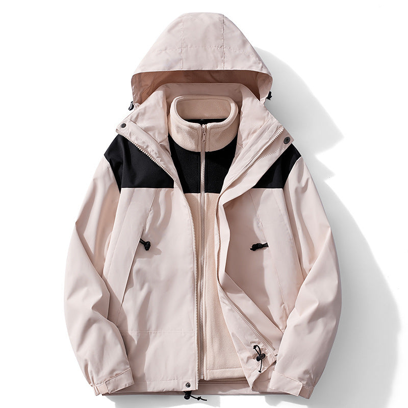 Herren zweilagige Softshell- und Fleece-Kombinationsjacke mit abnehmbarem Innenfutter und Kapuze Shop Nory