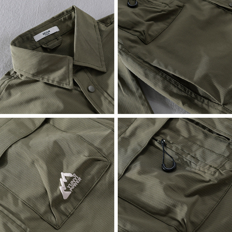 Herren Utility-Overshirt im Field-Stil mit Druckknopf-Leiste und Doppelbrusttaschen Shop Nory