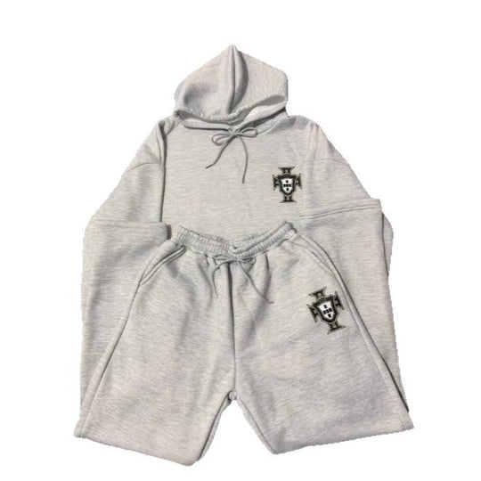Unisex nan zweiteiliges Lounge-Set aus schwerer Baumwollmischung mit Kapuze und elastischem Bundhose Shop Nory