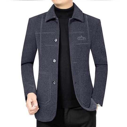 Herren Leichter ungefütterter City-Mantel im Hemdjackenstil mit minimalistischer Knopfleiste Shop Nory