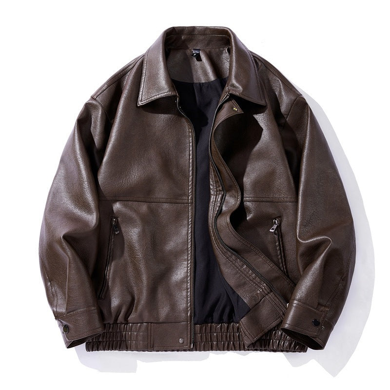 Herren Kunstlederjacke mit elastischem Bund Shop Nory