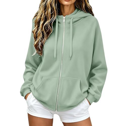 Damen Oversize-Zip-Hoodie aus Microfleece mit Kängurutaschen Shop Nory