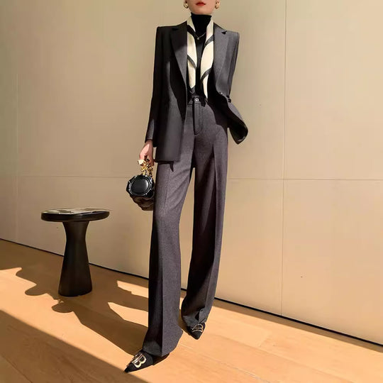 Damen Elegantes Blazer Set mit Taillengürtel Shop Nory