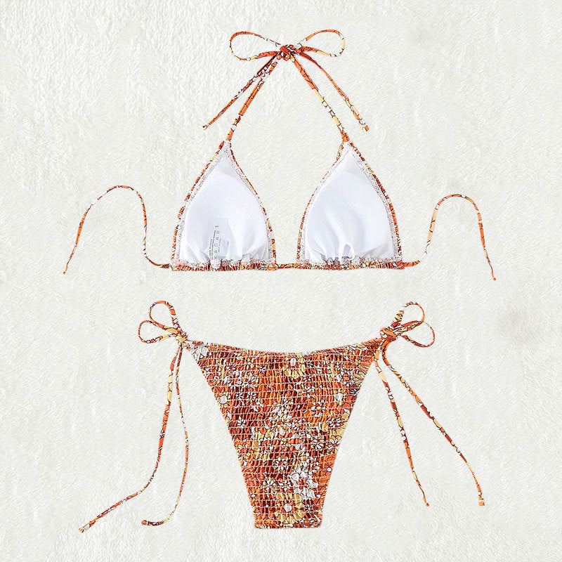 Damen Triangel-Bikini mit trendigem Rüschendesign