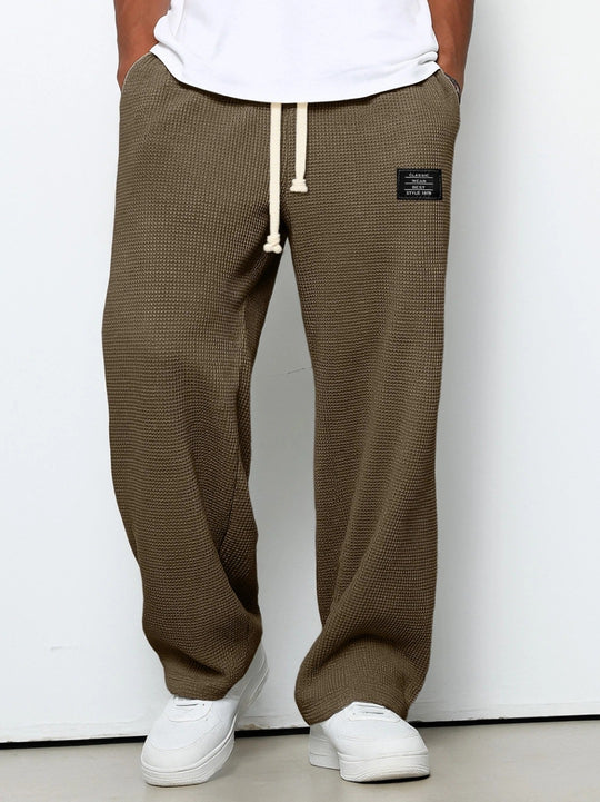 Herren nan lässige Waffelstruktur Lounge-Hose mit Kordelzug, elastischem Bund und weiter Passform Shop Nory