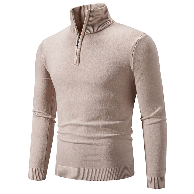 Herren Slim-Fit Halbzip-Mockneck Feinstrickpullover mit geripptem Kragen Shop Nory