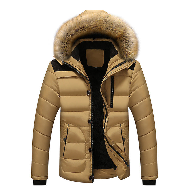 Herren Thermo-Steppparka mit Kapuze, Kunstfellbesatz und Fleece-Innenfutter Shop Nory