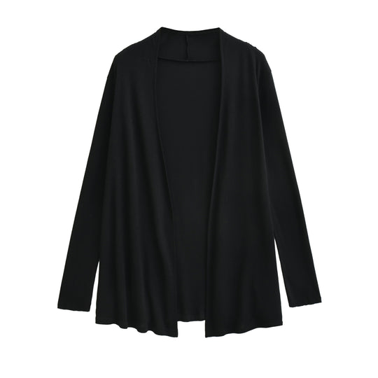 Damen Offener fließender Jersey-Cardigan mit Wasserfallkante Shop Nory