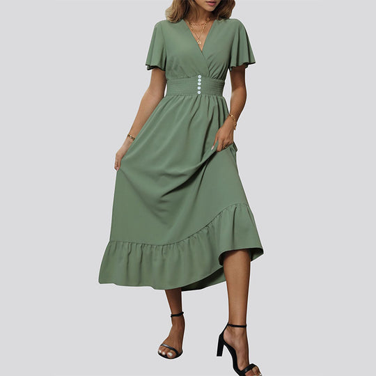 Damen Elegant fließendes Maxikleid Shop Nory