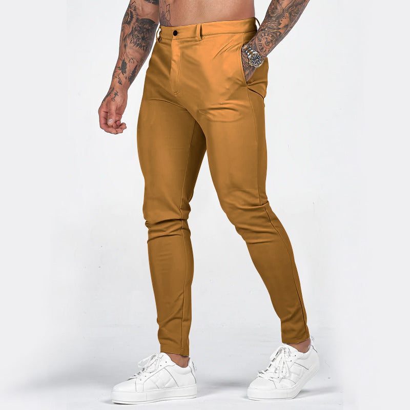 Herren elegante Slim-Fit Chinohose mit elastischem Bund und praktischen Taschen ShopNory