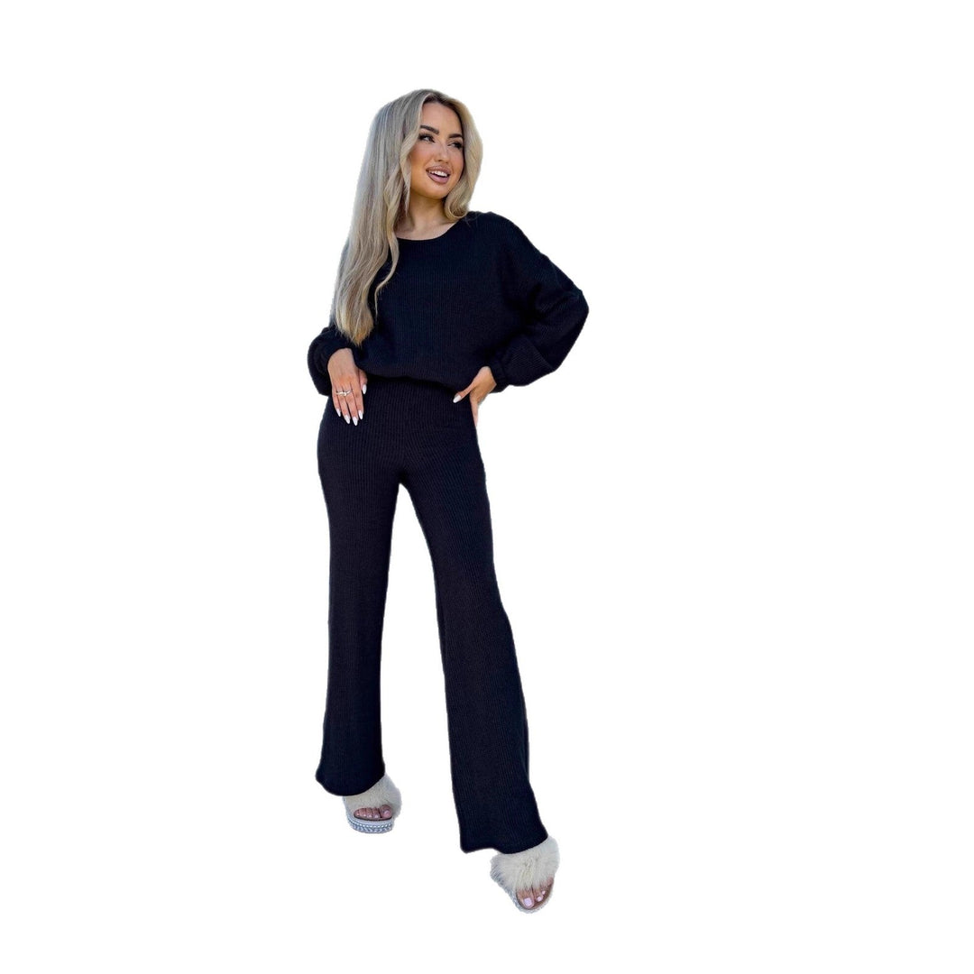 Damen Strickanzug mit lässigem Oversized-Schnitt und weiten Beinen Shopnory