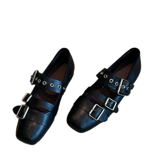 Damen Ballerinas mit modischem Schnallen-Design und bequemer Sohle Shopnory
