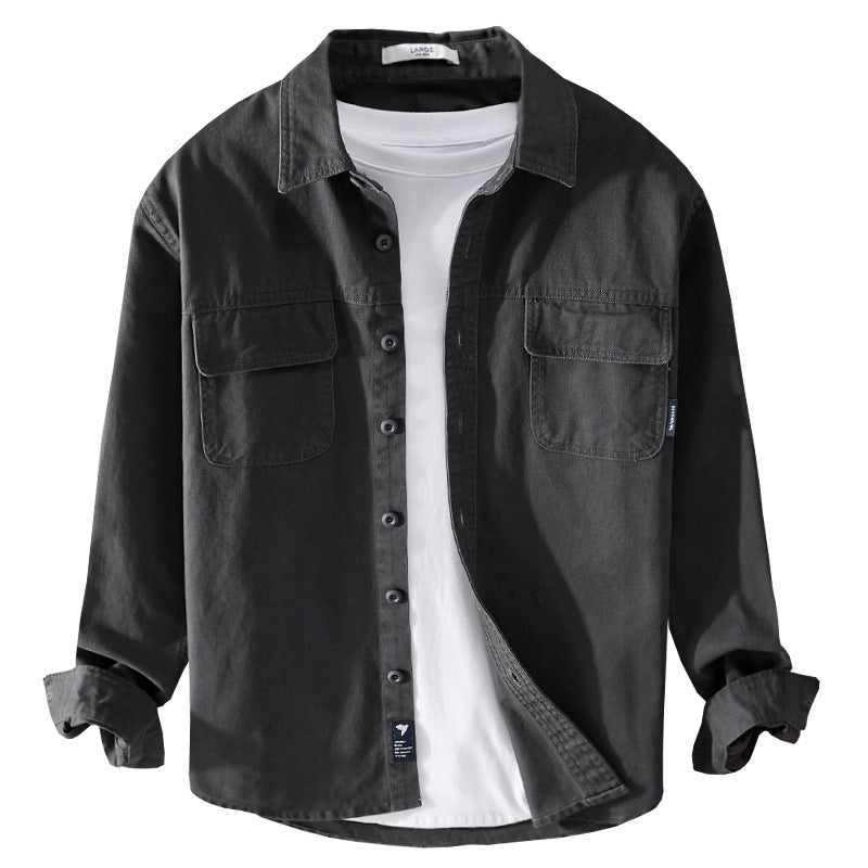 Herren Overshirt-Jacke aus Baumwoll-Twill mit aufgesetzten Brusttaschen und Knopfleiste Shop Nory