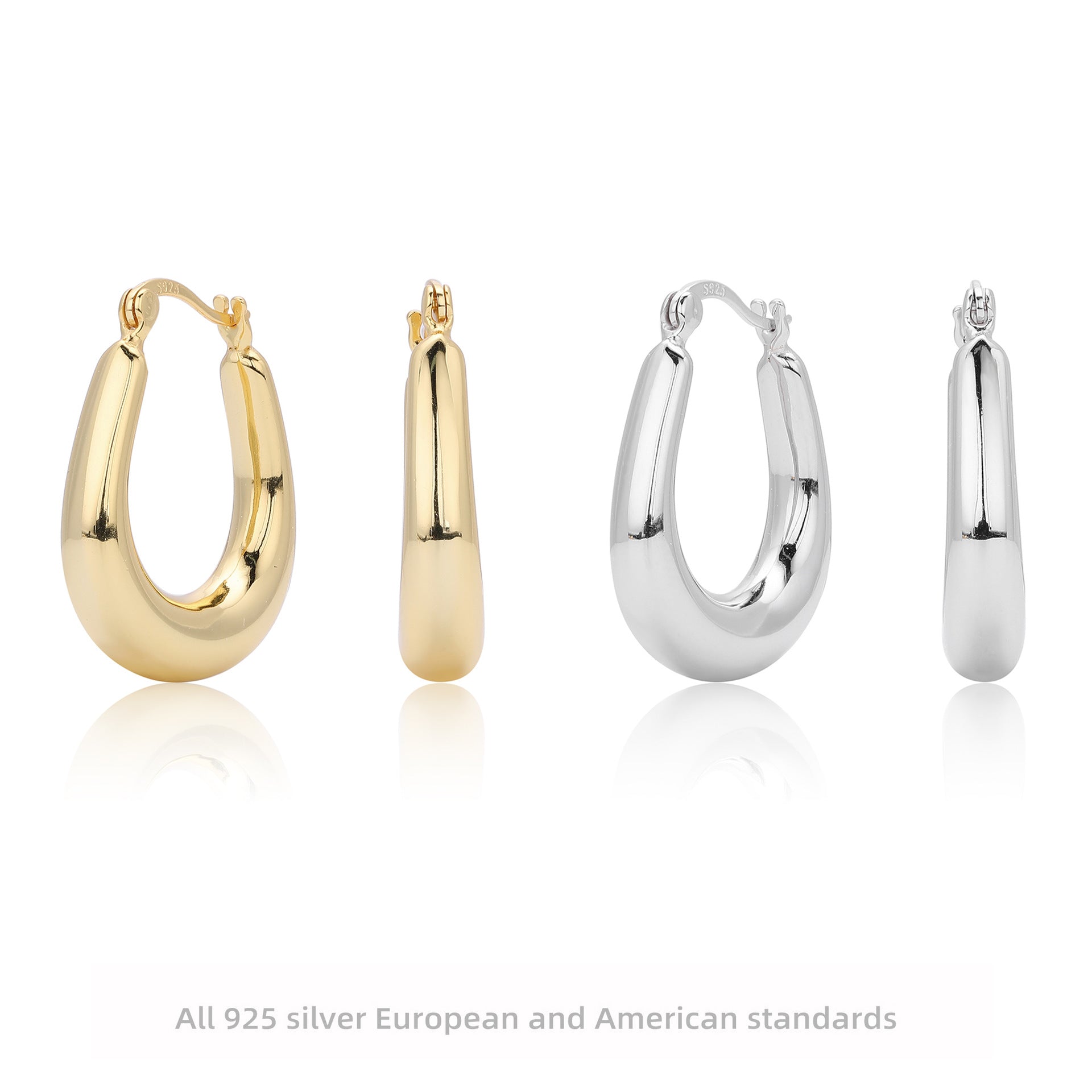 Damen Creolen aus 925 Sterling Silber mit goldenem Finish Shop Nory