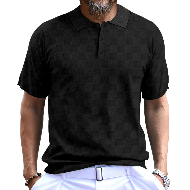Herren Polo-Shirt mit strukturiertem Design und komfortablem Stehkragen