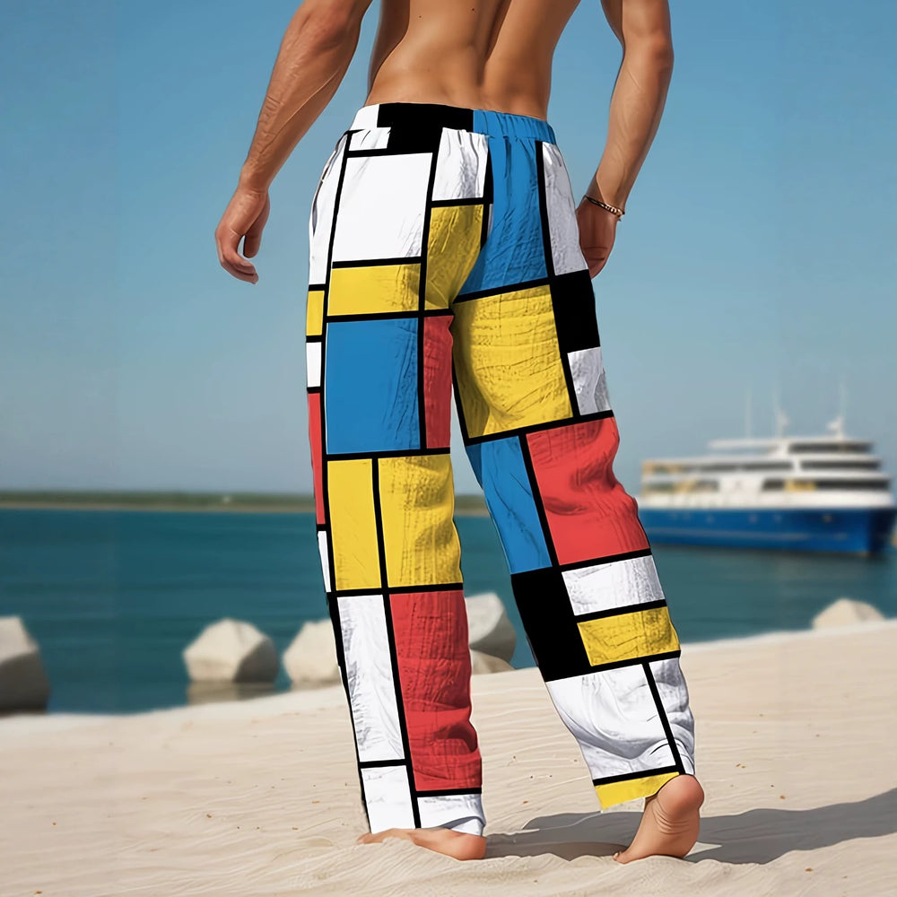 Herren Bunte Strandhose mit grafischem Mustermix Shop Nory