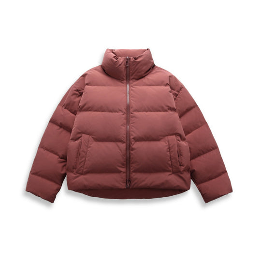 Damen Kurz geschnittene wattierte Steppjacke mit hohem Stehkragen und verdecktem Zweiwege-Reißverschluss Shop Nory