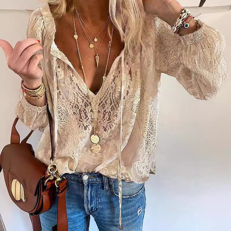 Bluse Mit Spitzenshirt Für Frauen