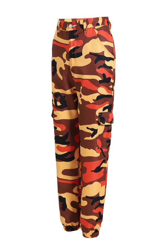 Damen Cargohose mit Camouflage‑Print, elastischem Bund und Beinbündchen Shop Nory