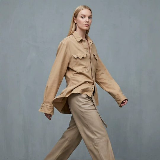 Damen Utility-Hemdjacke mit aufgesetzten Taschen und entspanntem Schnitt Shop Nory