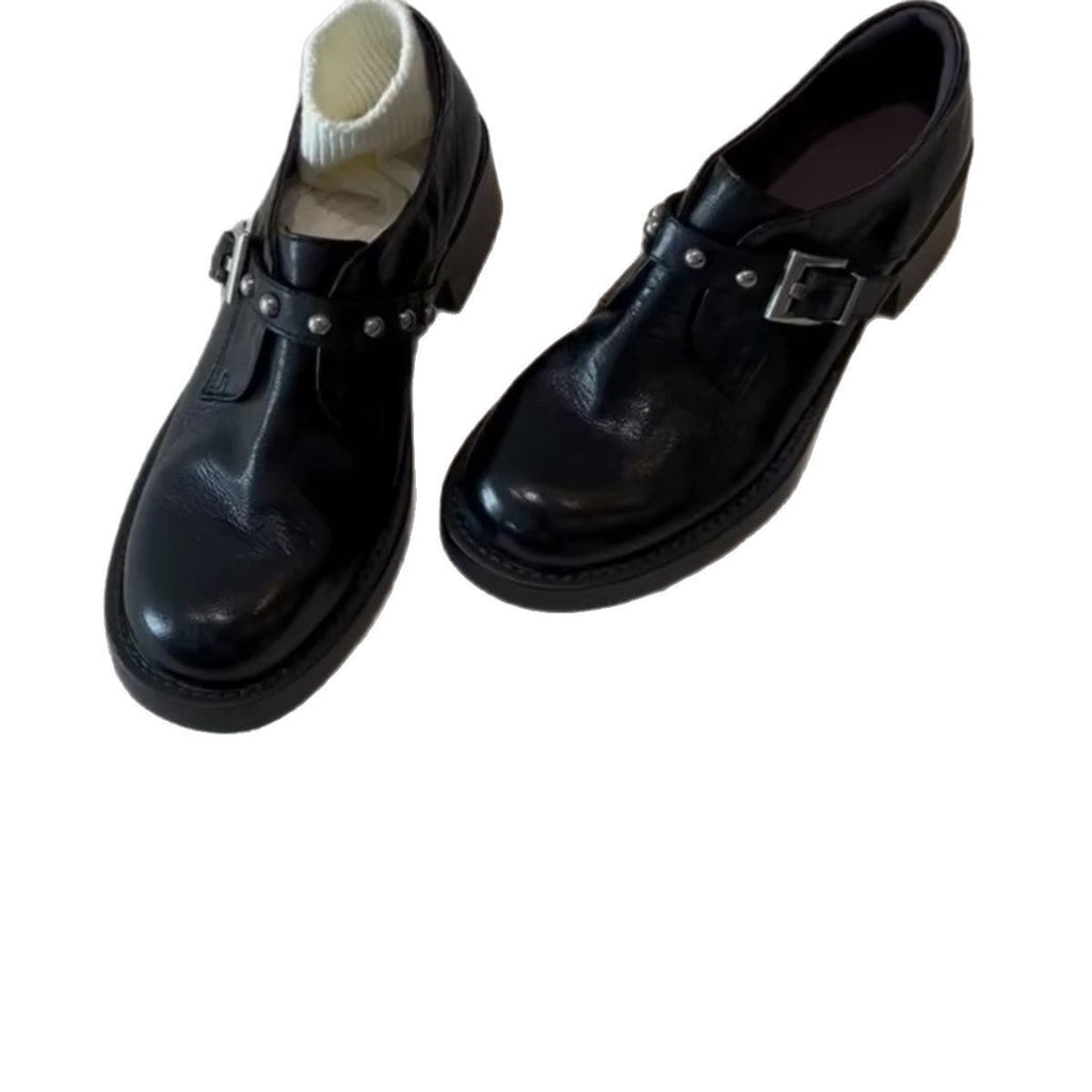 Damen Stiefeletten mit dekorativer Schnalle und robustem Blockabsatz