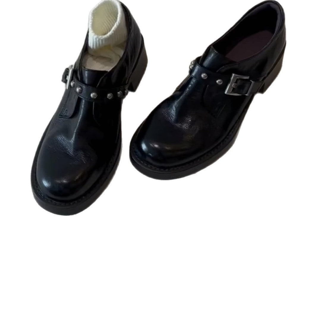 Damen Stiefeletten mit dekorativer Schnalle und robustem Blockabsatz
