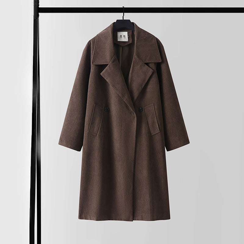 Damen Oversize Wollmix-Mantel mit breitem Revers und verdeckter Doppelknopfleiste Shop Nory
