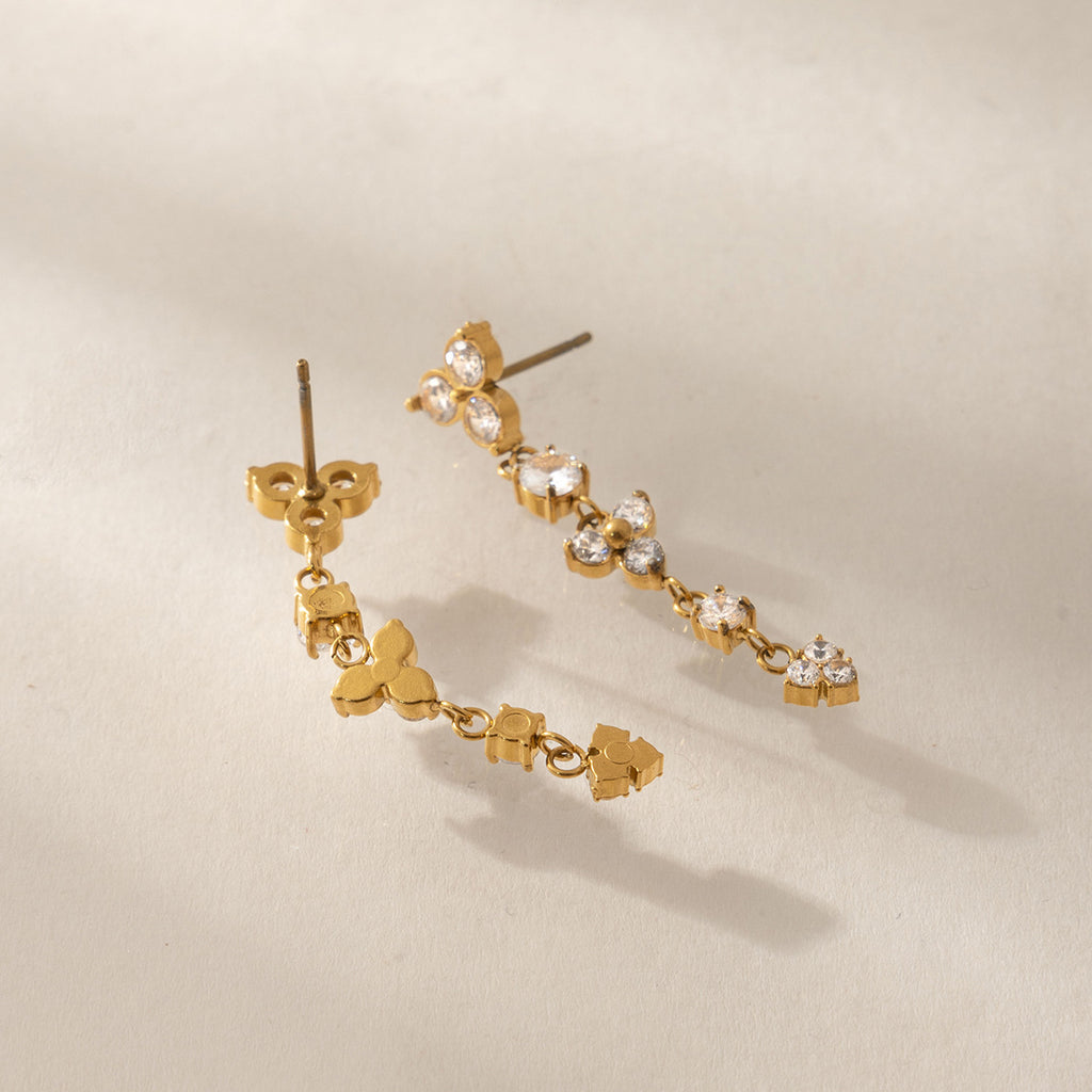 Damen Ohrhänger mit funkelnden Zirkonia in elegantem Design Shop Nory