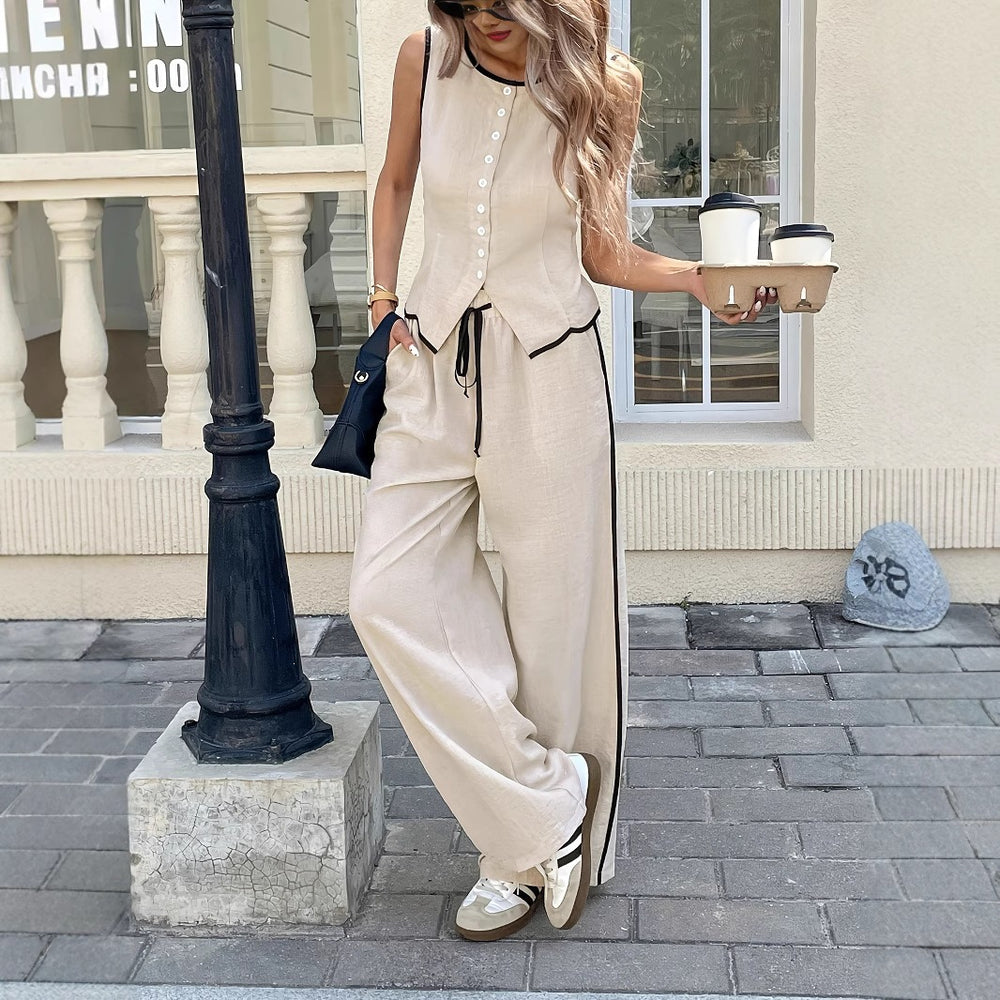 Damen Elegante und bequeme Loungewear mit Knopfleiste Shop Nory