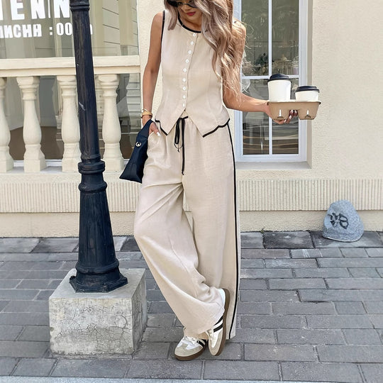 Damen Elegante und bequeme Loungewear mit Knopfleiste Shop Nory