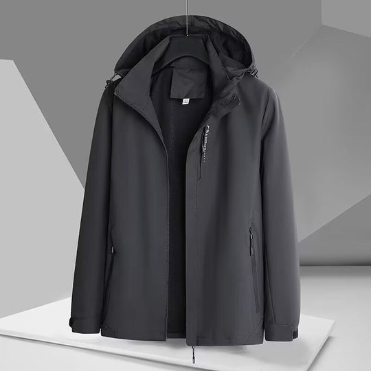 Herren Wind- und Wasserabweisende Softshelljacke mit Kapuze, atmungsaktiver Membran und verdecktem Reißverschluss Shop Nory