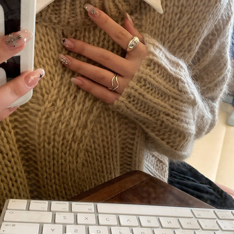 Damen moderner und skulpturaler Ring mit geschwungenem Design Shop Nory